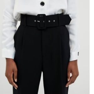 high waisted black pants with belt